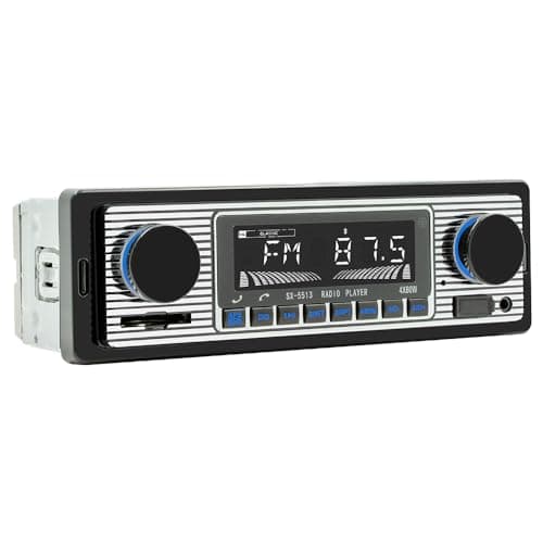 Classic Single Din Car Radio with Bluetooth BT,Car Stereo FM Radio,Hands Free Calling,Mp3 Player,Voice Control,USB,SD,AUX Port,Audio Recording,Remote Control,Audio System
