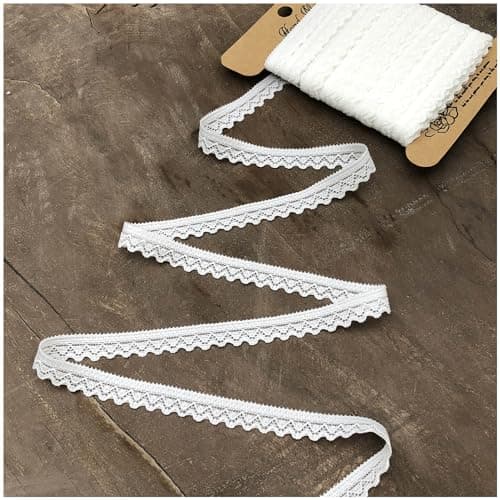 1cm Lace Ribbon 10 Yards Long White Stretch Lace Trim for Garment Sewing lace Choker Curtain Edge ornamnet Decorative Ribbon for Your Sewing Projects