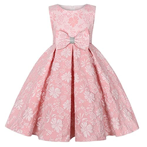 BESZANA girls dress bow design girls party birthday dress suitable for children aged 2-10