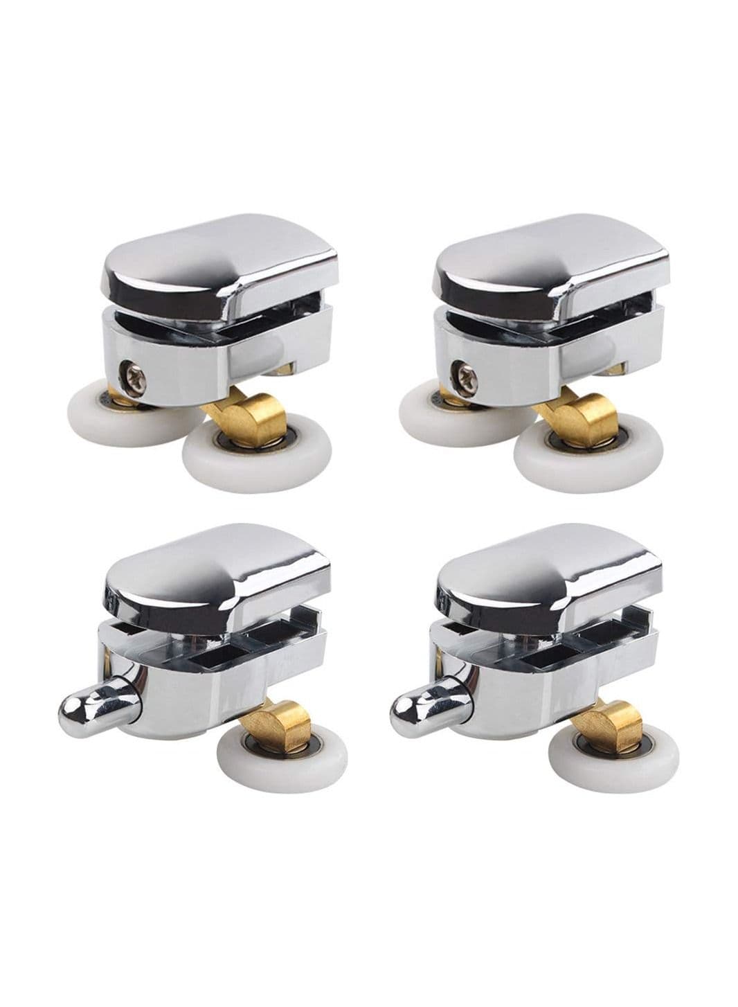 Shower Door Rollers 23mm Sliding Doors Wheels Replacement Roller Runner Wheel 2 Top Bottom fit for Glass Holes 14mm 4Pcs