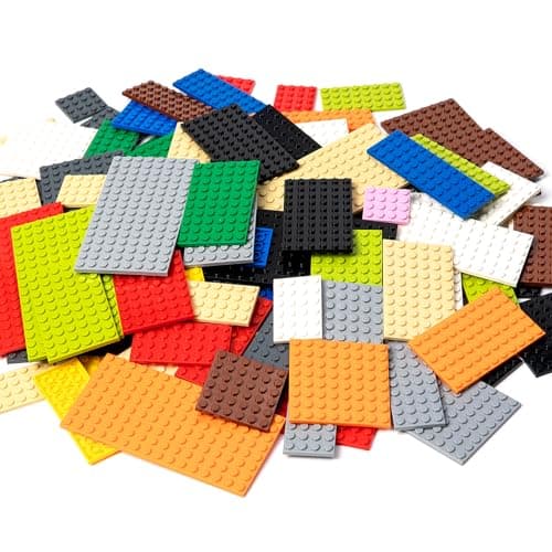 MANNIDOO 110 Pieces Classic Building Plates 11 Sizes Small Baseplates Multipacks Compatible with All Major Brands Building Pieces Flat Platform Base for Moc Building 12 Colors