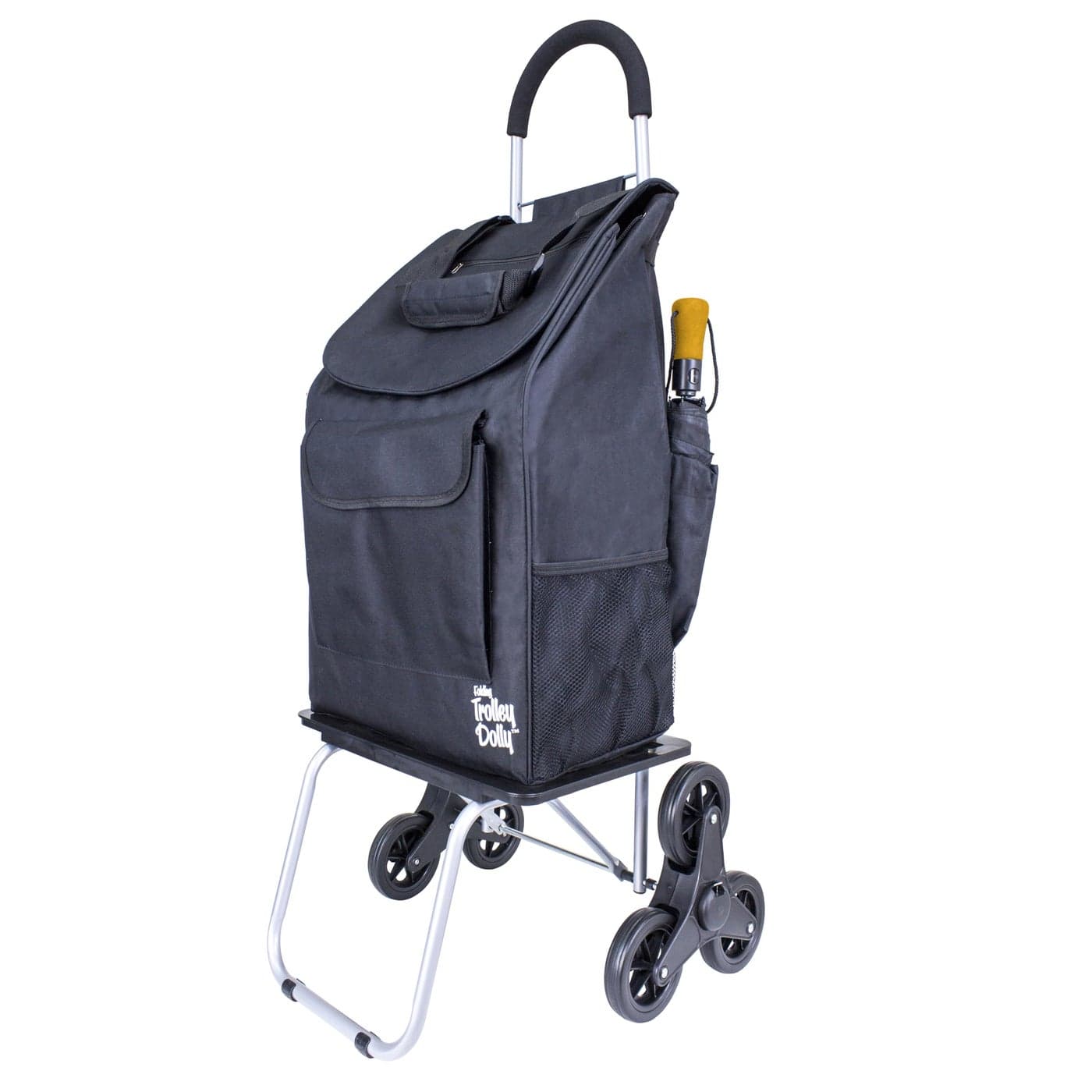 dbest products Stair Climber Bigger Trolley Dolly Black Grocery Shopping Foldable Cart Condo Apartment 44 Inch