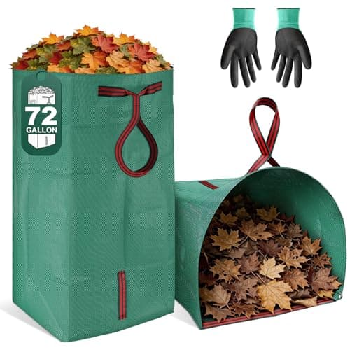 Yard Waste Bags 2Pack 72 Gallon Reusable Leaf Collector SelfStanding Leaf Bags with Reinforced Handles Collapsible DustpanType Garden Bag for Leaves Grass Debris and Outdoor Cleanup YoJinXtra