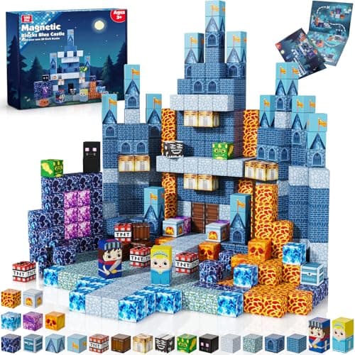 Annexfun Magnetic Blocks 100 PCS Magnetic Building Blocks Magnet Cubes Toys StackingSTEM Montessori Sensory Toys for 3 Year Old Boys Girls Birthday Gifts