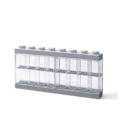 Room Copenhagen Lego Minifigure Display Case Stackable Storage Container for Desktop or Wall Mounting 1504 x 724in 8 Stud Medium Stone Grey Holds 16 Standard Brick People