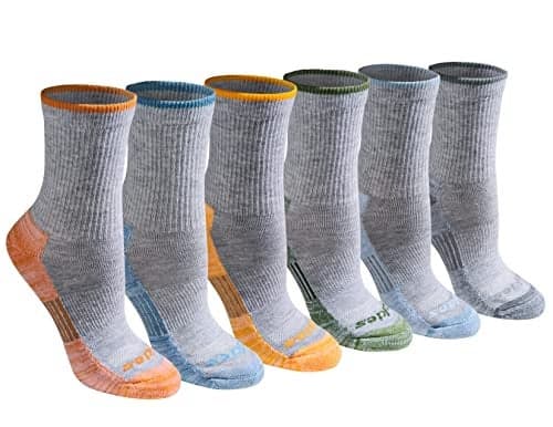 Dickies Women's Dri-Tech Advanced Moisture Wicking Mid-Crew Socks, Available in M-L (6,12 Pairs), Grey Assorted (6 Pairs), Medium