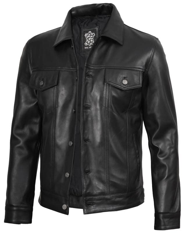 Blingsoul Black Trucker Jacket Men 1107325 Fernando Black XL