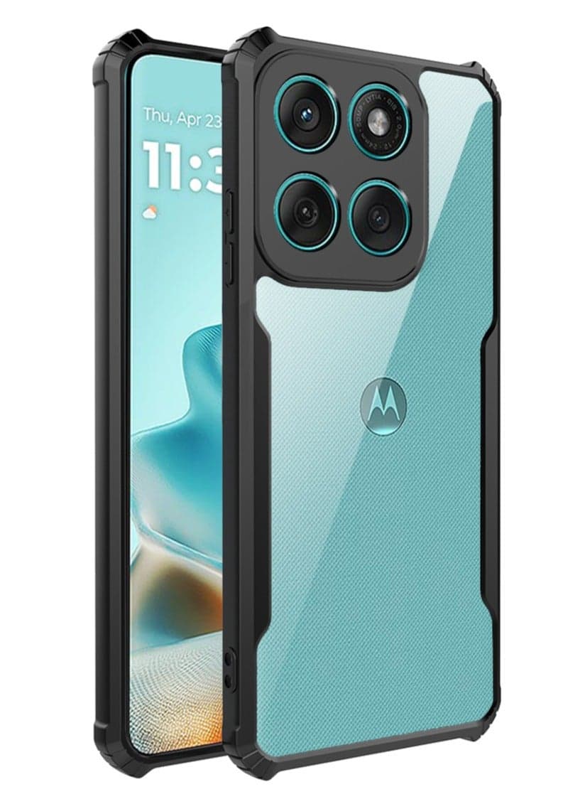Protector Phone Case for Motorola Edge 60 Fusion/ Motorola Edge 60 5G TPU+PC Transparent Phone Case with Four Corners Thickened Airbag,Yellow-proof, Shock-proof and Drop-proof Phone Cover