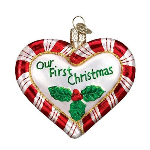 Old World Christmas Ornaments Peppermint Candy Glass Blown Ornaments for Christmas Tree Peppermint Heart Multicolor 3000