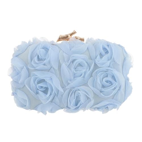Freie Liebe Women's Lace Floral Clutch Purses Formal Flower Evening Handbags with Chain for Wedding, Prom, Party