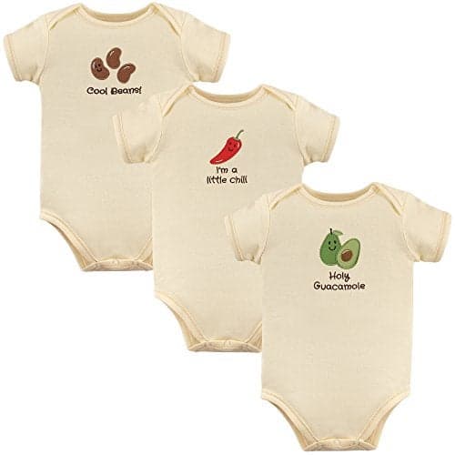 Touched by Nature Unisex Baby Organic Cotton Bodysuits, Guacamole, 12-18 Months