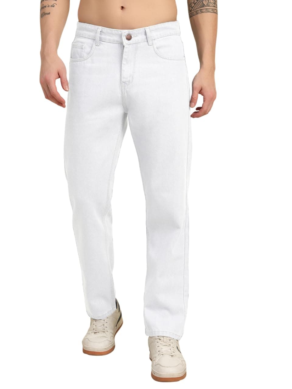 RAGZO White Jeans Pant for Men Cotton