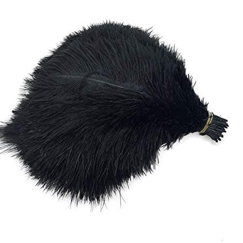 Sowder 50pcs Natural 8-10inch(20-25cm) Ostrich Feathers Home Wedding Decoration(Black)