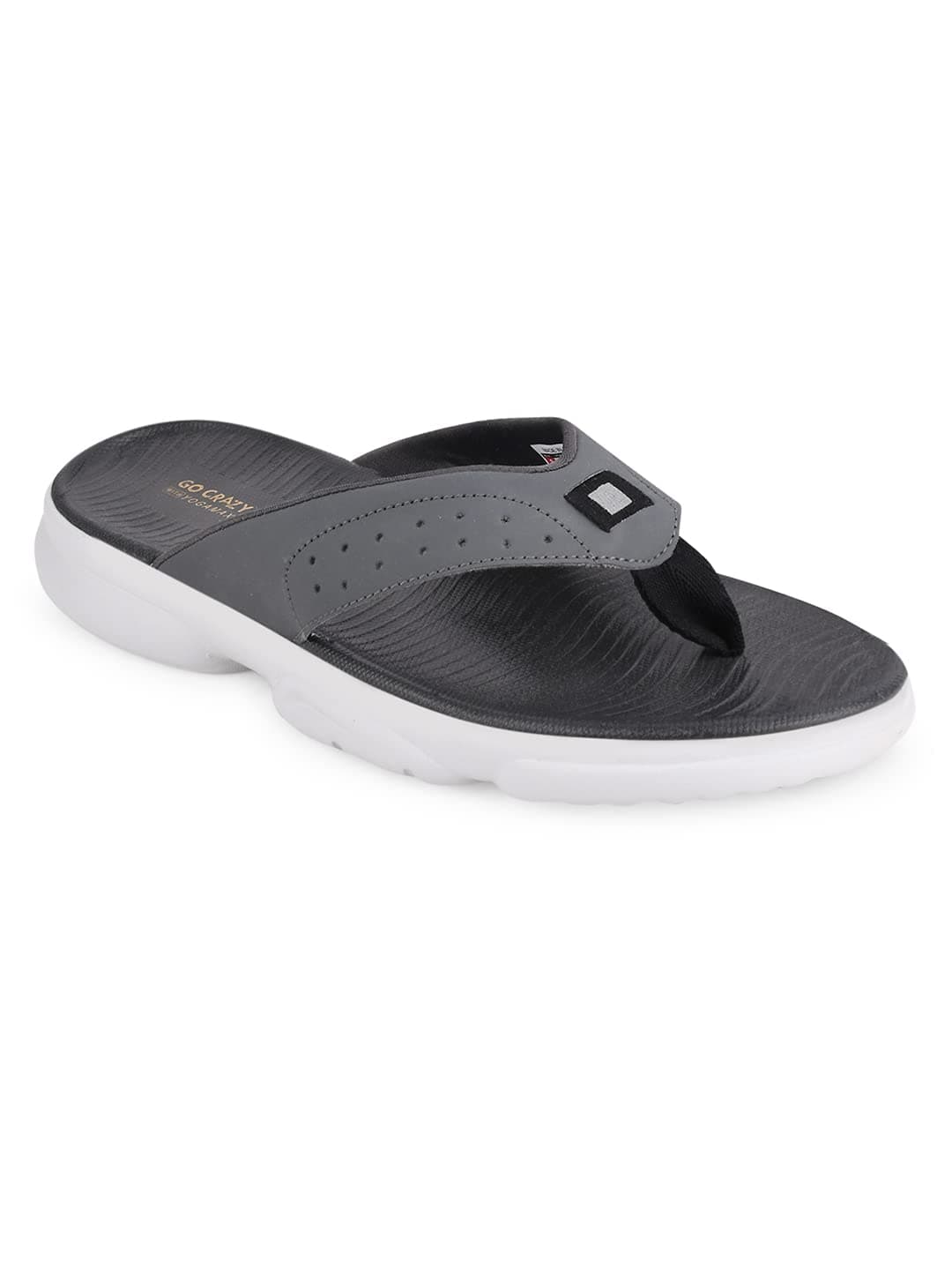 Campus Men's SL-405A CH.Gry/BLK Flip-Flops - 7UK/India SL-405A
