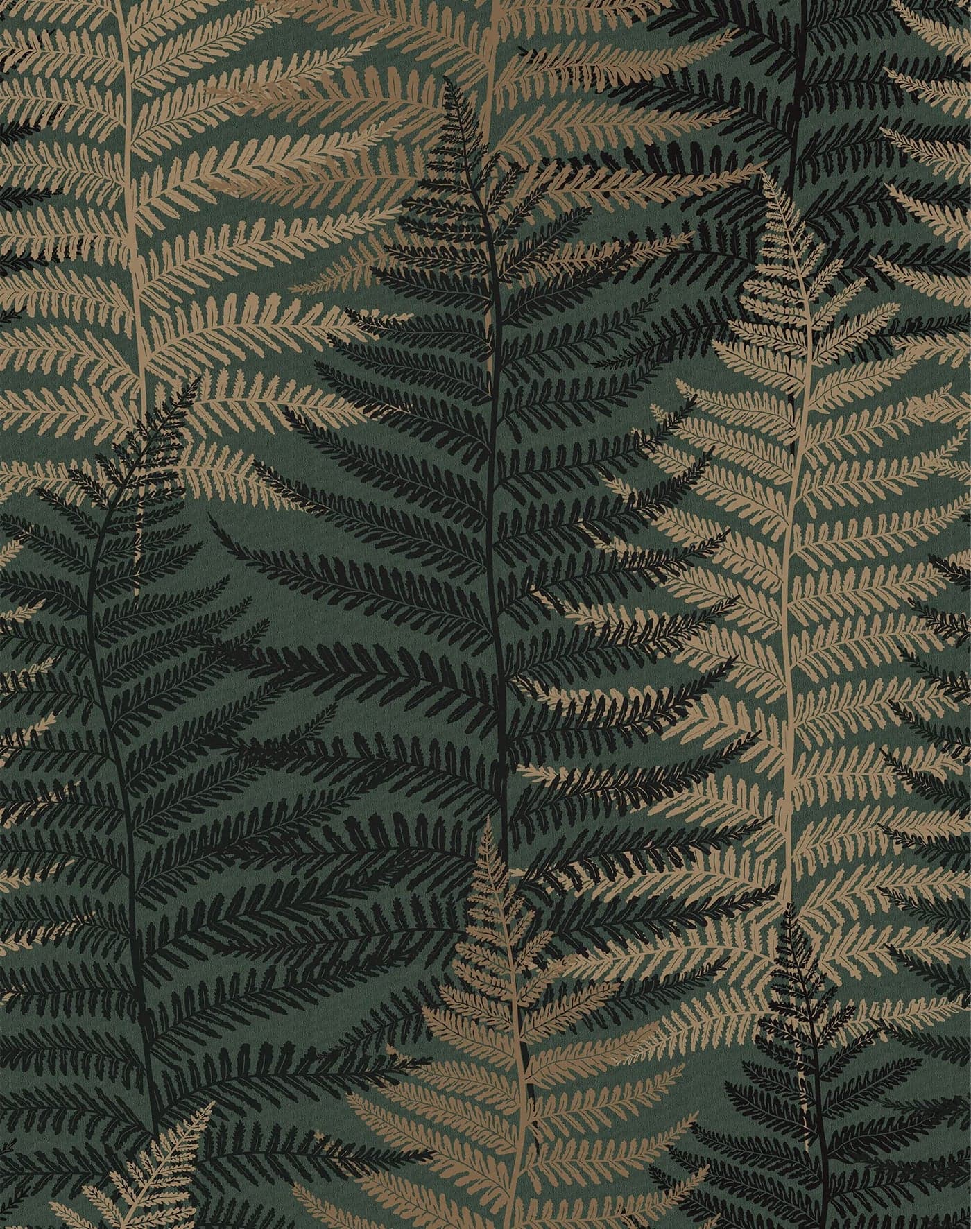 JiffDiff Botanical Fern Wallpaper Green Moody Peel and Stick Wallpaper 17.73" x 118.1" Forest Textured Self Adhesive Temporary Wall Paper for Bathroom Bedroom Apartment Friendly