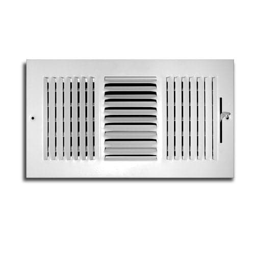 Truaire C103M 12X06Duct Opening Measurements 3Way Supply Sidewall or Ceiling Register Grille 12Inch x 6Inch WhitePowder Coated