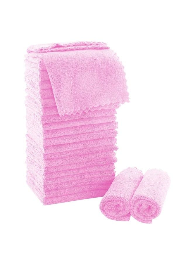 Ultra Soft Premium Washcloths Set - 12 x 12 inches - 24 Pack - Quick Drying - Highly Absorbent Coral Velvet Bathroom Wash Clothes - Use as Bath, Spa, Facial, Fingertip Towel (Frozen Berry)