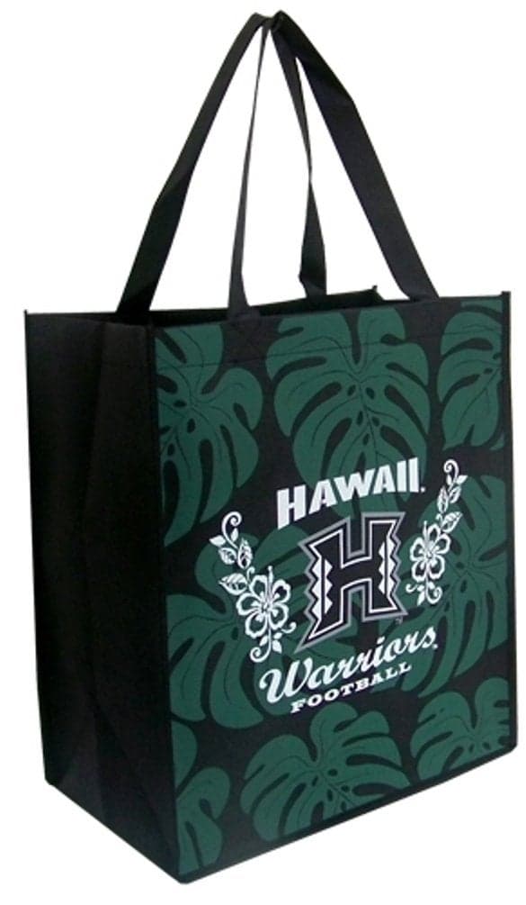 K Chang Hawaii University Tote Bag Warriors Monstera Green, White One Size