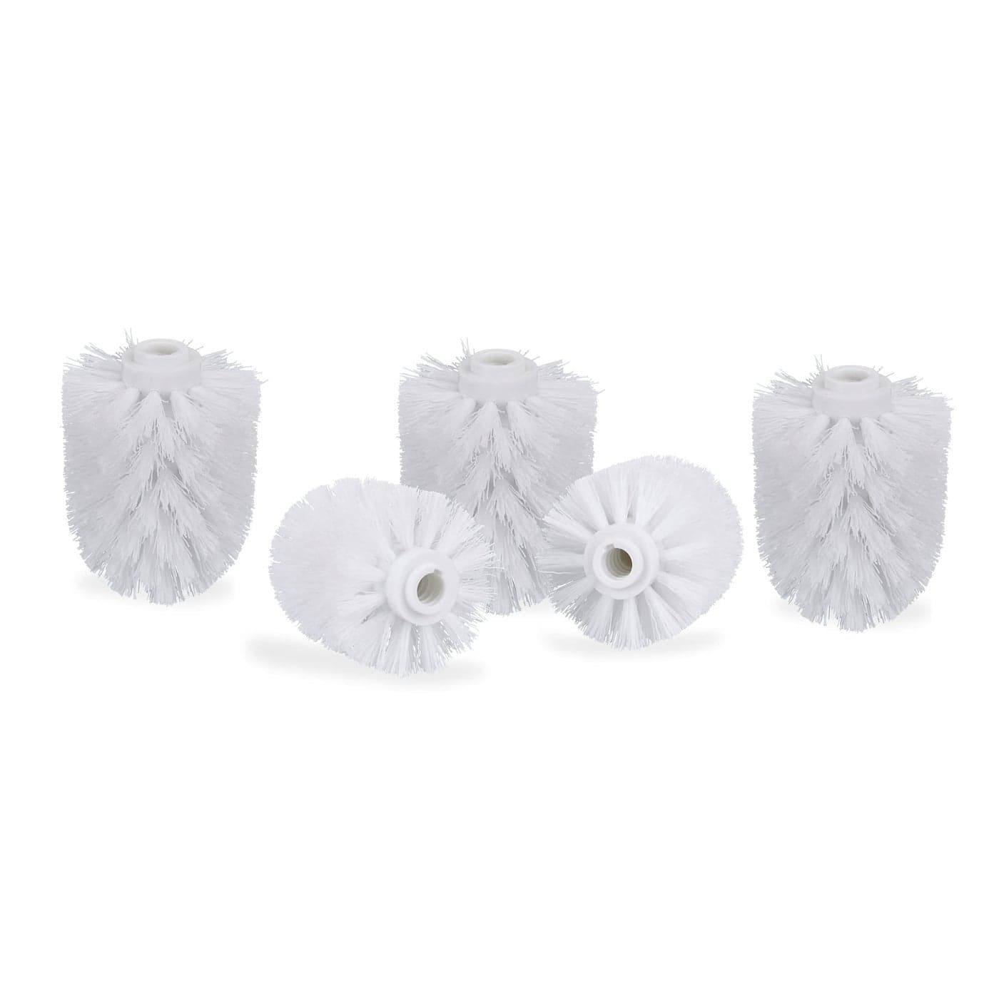Relaxdays toilet brush head loose toilet brushes with thread 12 mm replacement brush head diameter white 8 x 8 x 9 cm set of 5