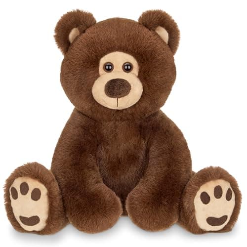 Bearington Lil Barnaby Teddy Bear Stuffed Animal 115 Soft and Cuddly Brown Bear Plush Toy with Weighted Bottom Cute Stuffed Animal Teddy Bears Gift for Kids Plush Collectors and Baby Showers
