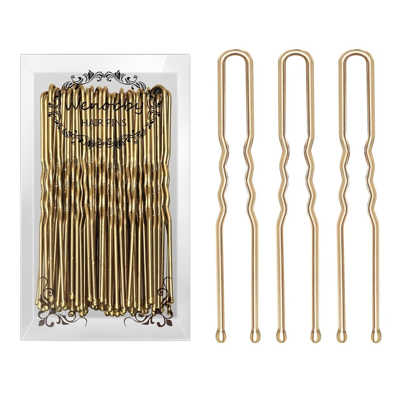 U Shaped Gold Hair Pins for Buns 100 PCS 28 Blonde Hair Pins for Women Hair Styling with Thick Hair