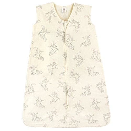Touched by Nature Unisex Baby Organic Cotton Sleeveless Wearable Sleeping Bag, Sack, Blanket, Bird, 6-12 Months