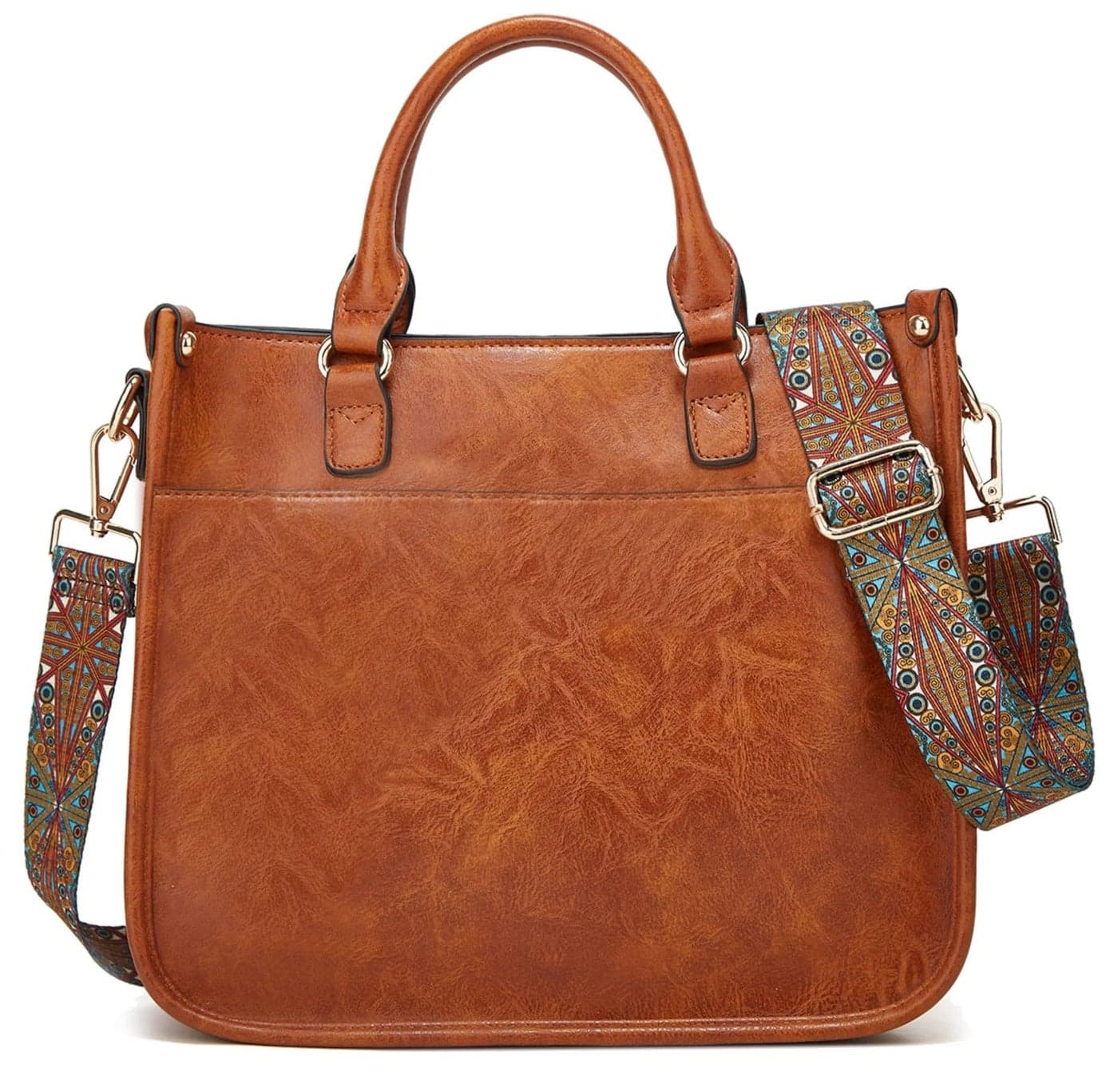 INOVERA (LABEL) Faux Leather Handbags for Women's & Girl's - Stylish Crossbody Shoulder Sling Bag with Adjustable Strap (Brown)