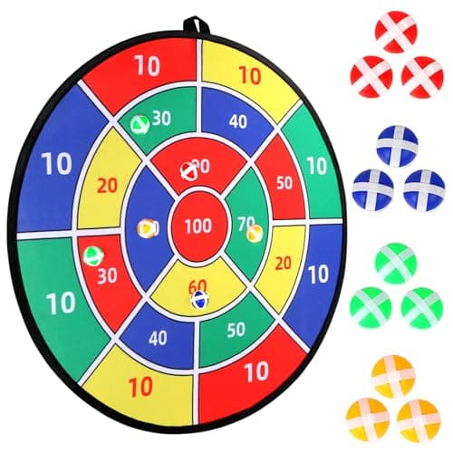 Toys Gifts for Kids Boys Daughter Son Birthday 29 Large Dart Board for Kids DoubleSided Kids Dart Board with Sticky Balls Indoor Sports Outdoors Fun Party Play Games Toys