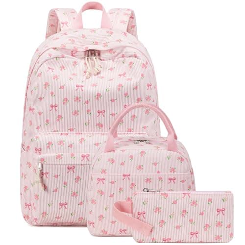 BTOOP School Backpacks for Teen Girls Bookbags Lightweight Kids Backpack School Bags Set with Lunch Box Pencil Case