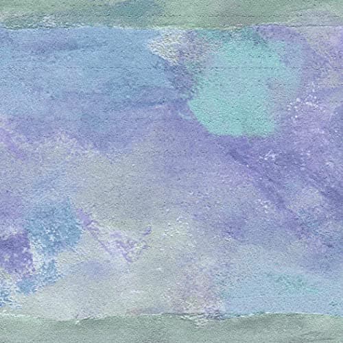 Dundee Deco Wallpaper Border Peel and Stick DDAZBD9381 Abstract Blue Purple Brush Strokes Wall Border Retro Design 15 ft x 7 in 457m x 1778cm Self Adhesive
