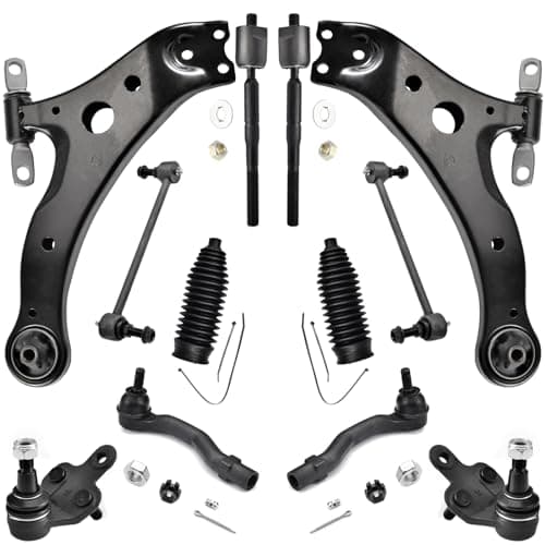 ASTARPRO - 12pcs Suspension Kit Front Lower Control Arms and Lower Ball Joints/Tie Rod End Outer and Boot/Front Sway Bar Links Compatible with 2002-2003 Toyota Camry Lexus ES300