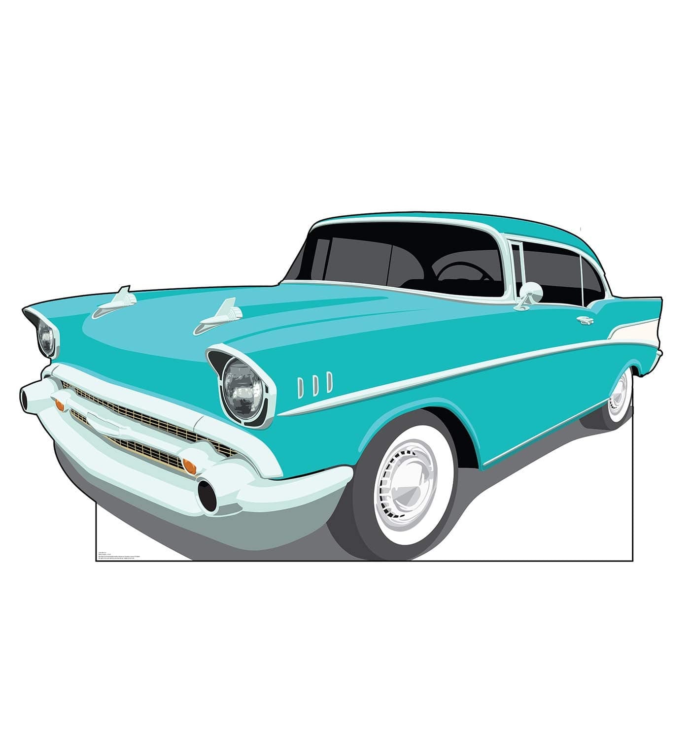 Cardboard People 50s Car Life Size Cardboard Cutout Standup