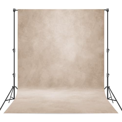 Haboke Abstract Professional Photography Backdrop for Portrait Photo Props Booth Background Photoshoot Studio with Polyester Fabric Roller Pocket on Top (8x12ft,Light Beige,No Stand)