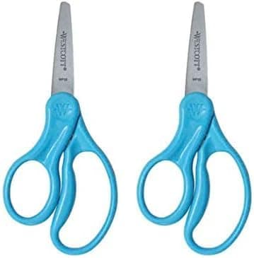 Westcott 13178 LeftHanded Scissors Hard Handle Kids Scissors Ages 48 5Inch Pointed Tip Pack of 2