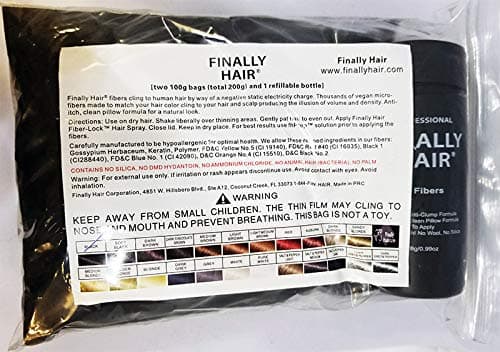 Hair Building Fibers 200 Grams 7 Oz With Bottle By Finally Hair 50g4 Black
