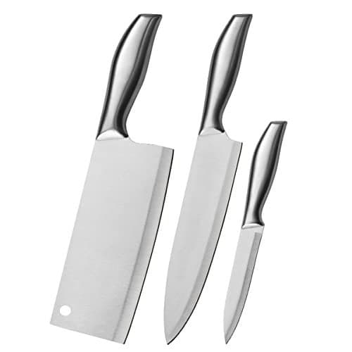 Leeonz 3PCS Classic Razor-Sharp Knife Set, Razor-Sharp, Dishwasher Safe, Chef Knife Set for Kitchen, Professional Sharp Knife, Full Tang & High German Steel