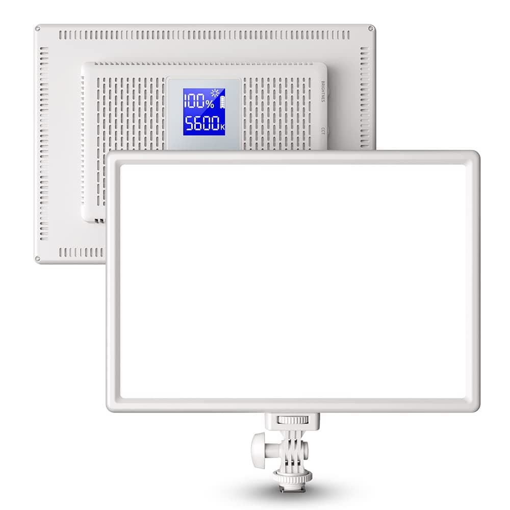 RALENO Led Video Light, 19.5W Soft Panel Light for Video Recording with 8000mAh Lithium Battery, 3200-5600K CRI95+ Camera Light for Photography Studio Live Streaming YouTube White