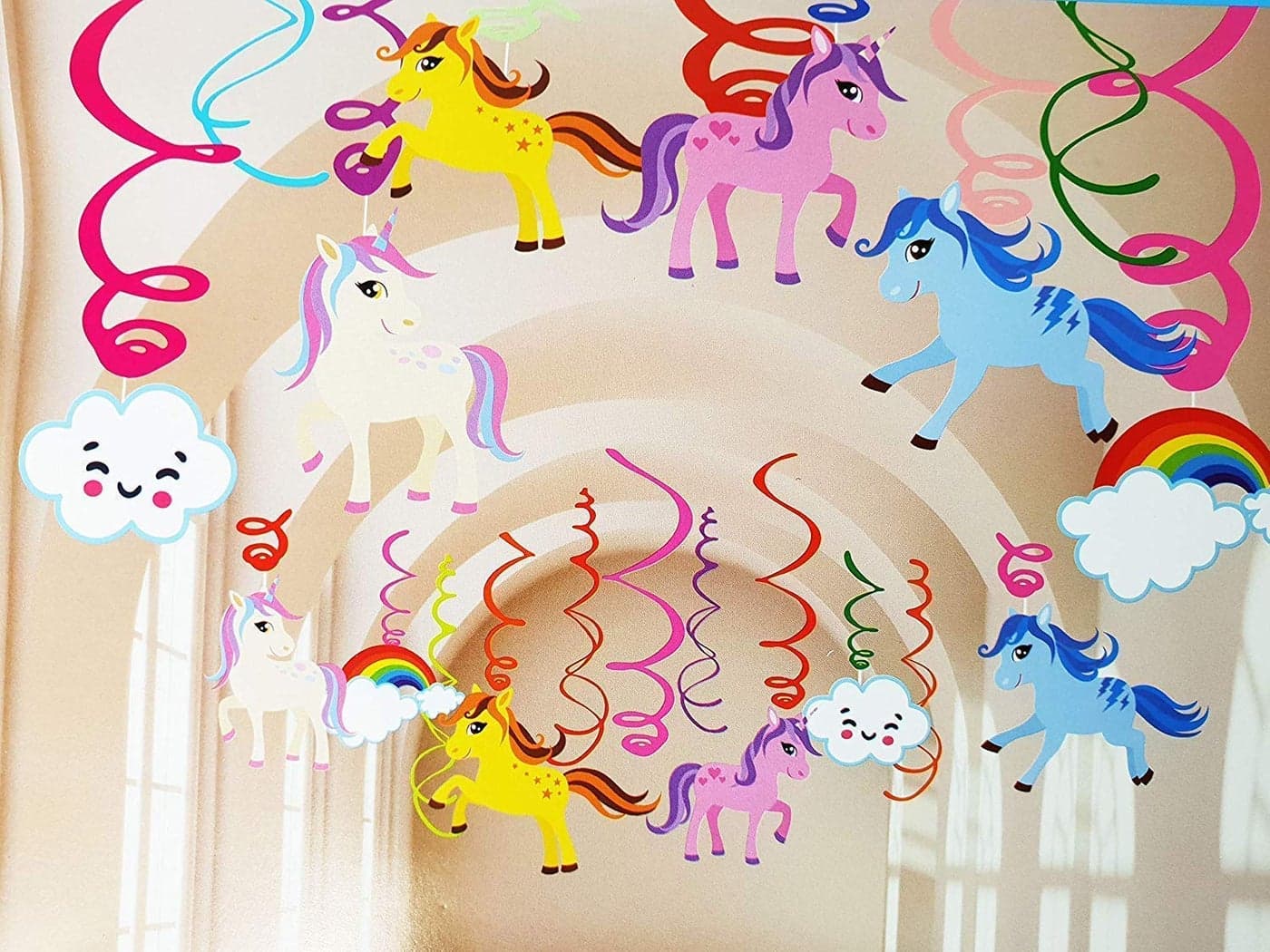 Atpata Funky Unicorn Theme Birthday Party Balloons, Decorations and Party Supplies (Multicolor Unicorn Dangler)