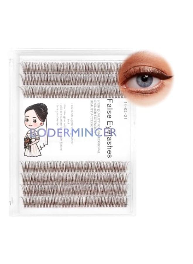 Bodermincer 231 Clusters D Curl Dark BrownBlack Individual Eyelash Extension Fish Tail Cluster Eyelashes Premium Eyelashes Mink Lashes Professional Lash Extension 14mm Dark Brown