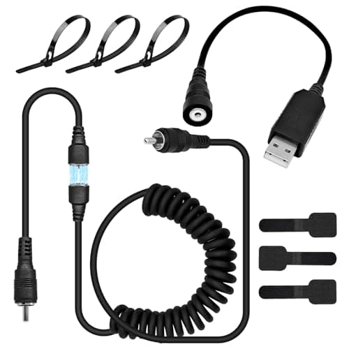 CHolic USB Port Magnetic Power Cord, Snowmobile Helmet Heated Shield Cord 12v USB RCA Plug for Heated Most Electric Shields, Helmet, Visor Port (Kit)