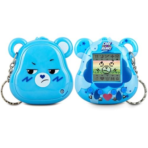 Care Bears Digital Pet Grumpy Bear Nano Pet with Care Features 14 Inch Screen Handheld Interactive Virtual Pets for Kids Collectible Electronic Toy Battery Included
