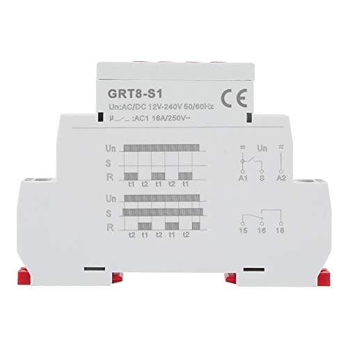 GRT8-S1 Mini Asymmetric Cycle Timer ON/Off Repeat Cycle Time Relay AC/DC 12V-240V (50-60Hz)