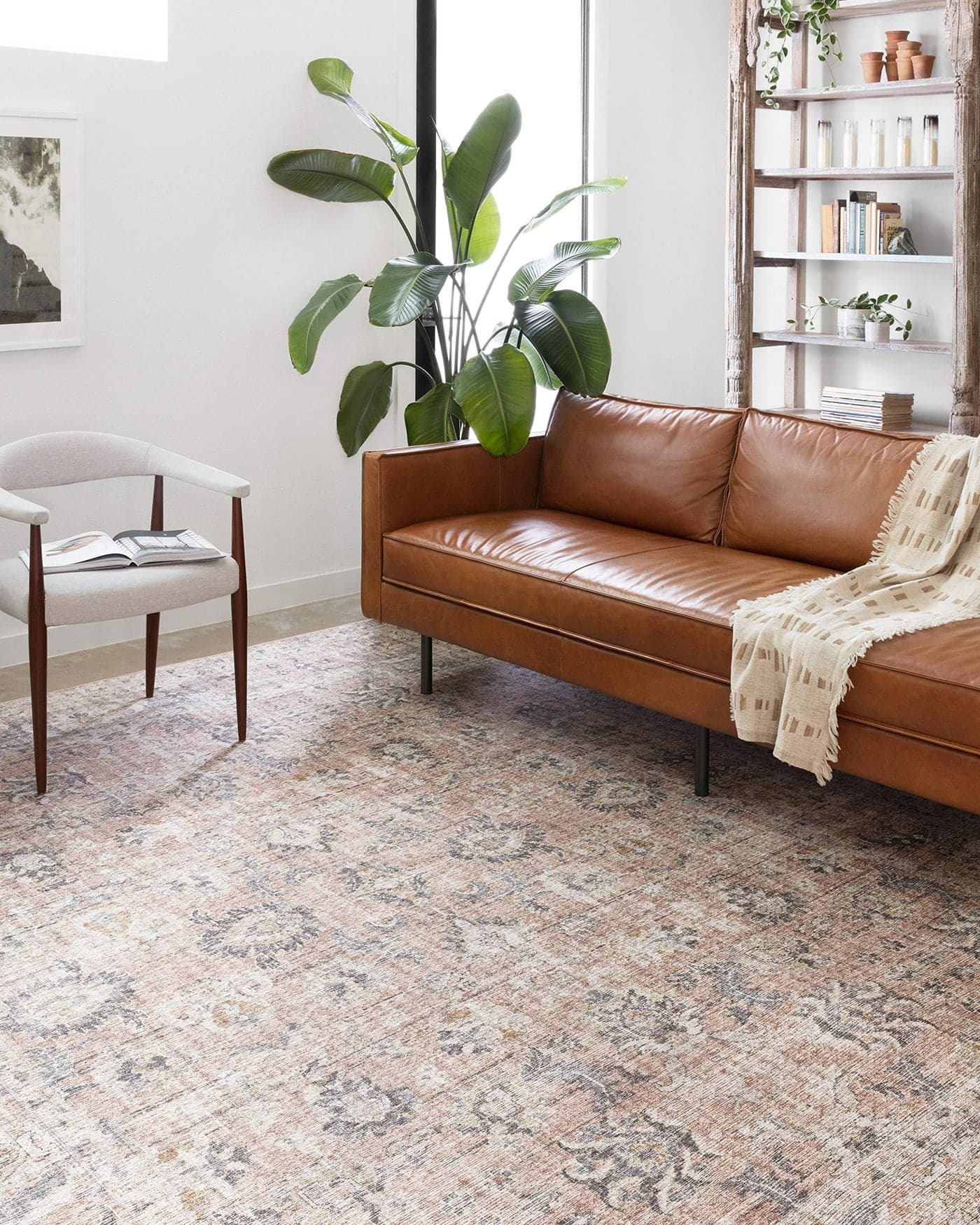 Loloi II Skye Collection SKY01 BlushGrey 76 x 96 Area Rug