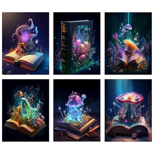 Leatrice 6PCS Diamond Art Kits for Adults Round Diamond Painting Dot Gem Art Painting Kit for Adults Beginners Women Suitable for Home Wall Art Decor 118x157 Inches Jellyfish
