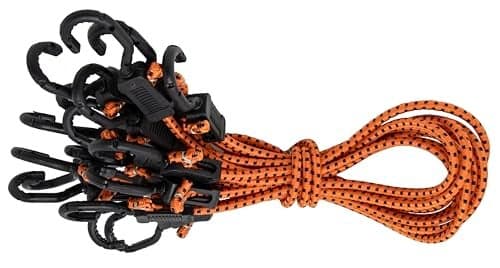 Kotap MABC-32 All- Purpose Adjustable Bungee Cords with Hooks, 32-Inch, Orange/Black, 10 Count