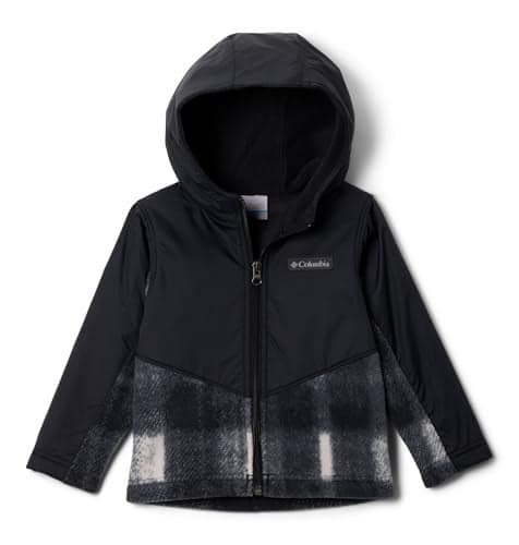 Columbia Youth Steens Mountain II Overlay Fleece Hoodie Chalk Omblur TonalBlack 4T