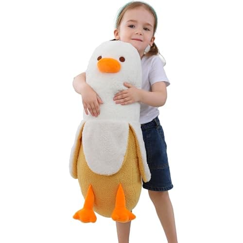 OurHonor 196 Banana Duck Plush Duck Stuffed Animal Cute Banana Plushie Pillow Gift for Girls Boys Girlfriend Adults Kawaii Room Decor