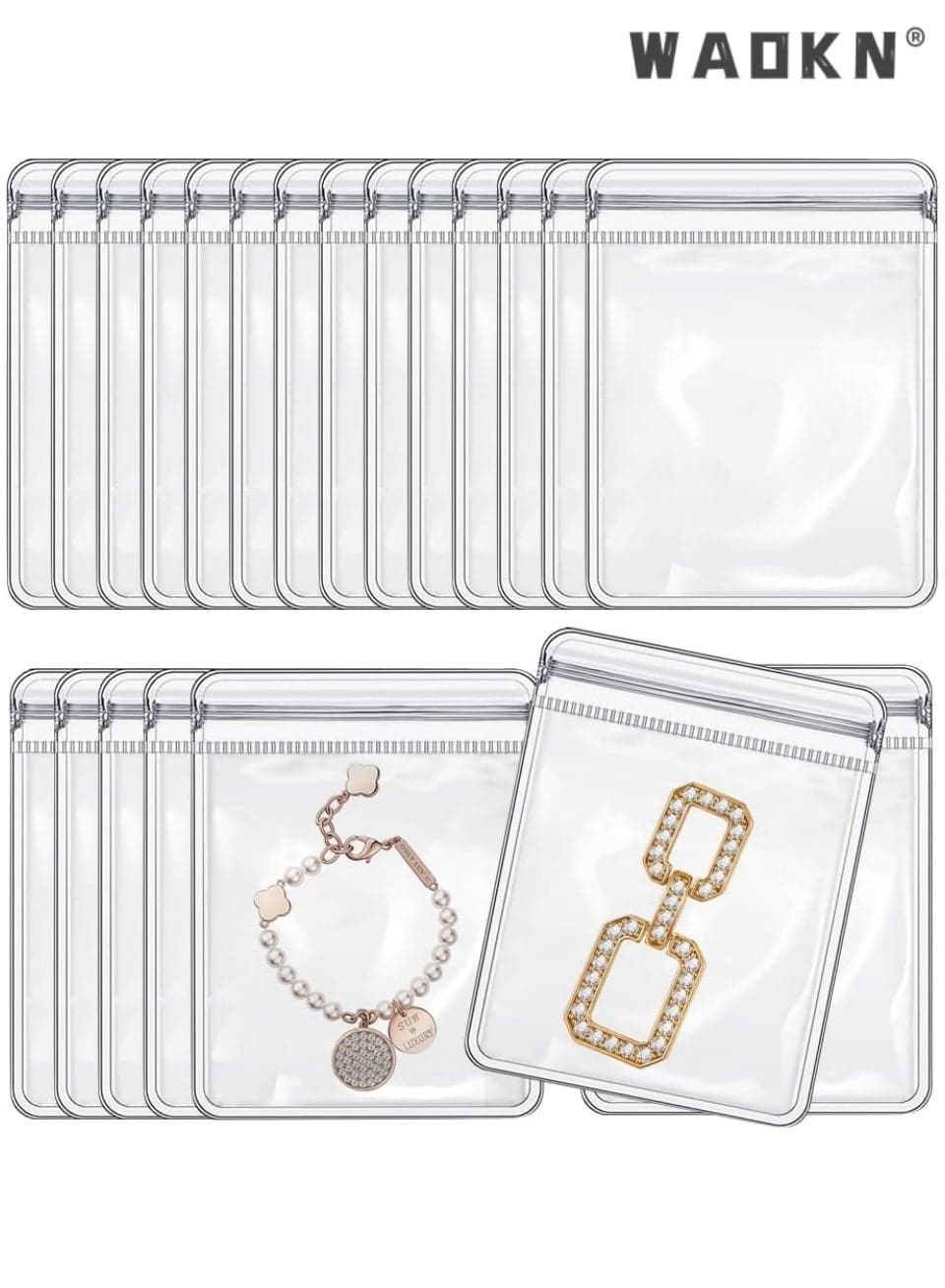100 Pack Clear Jewelry Bags Clear Zipper Plastic Bag Self Seal PVC Rings Earrings Packing Pouch Storage Bags for Holding Jewelries,Jewelry and cultural storage,jewelry bag,Transparent PVC self sealing bag (7x10cm)