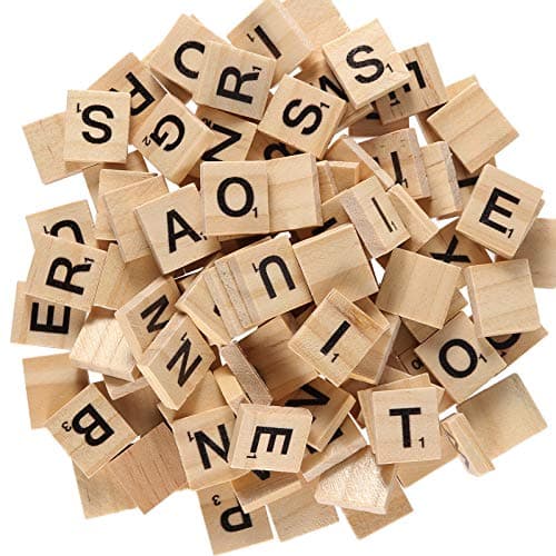 ZEONHAK 1200 PCS Wood Letter Scrabble Tiles Wooden Scrabble Letters Letter Tiles for Crafts DIY Decoration Spelling Alphabet Coaster AZ Capital Wooden Letters for Crafts