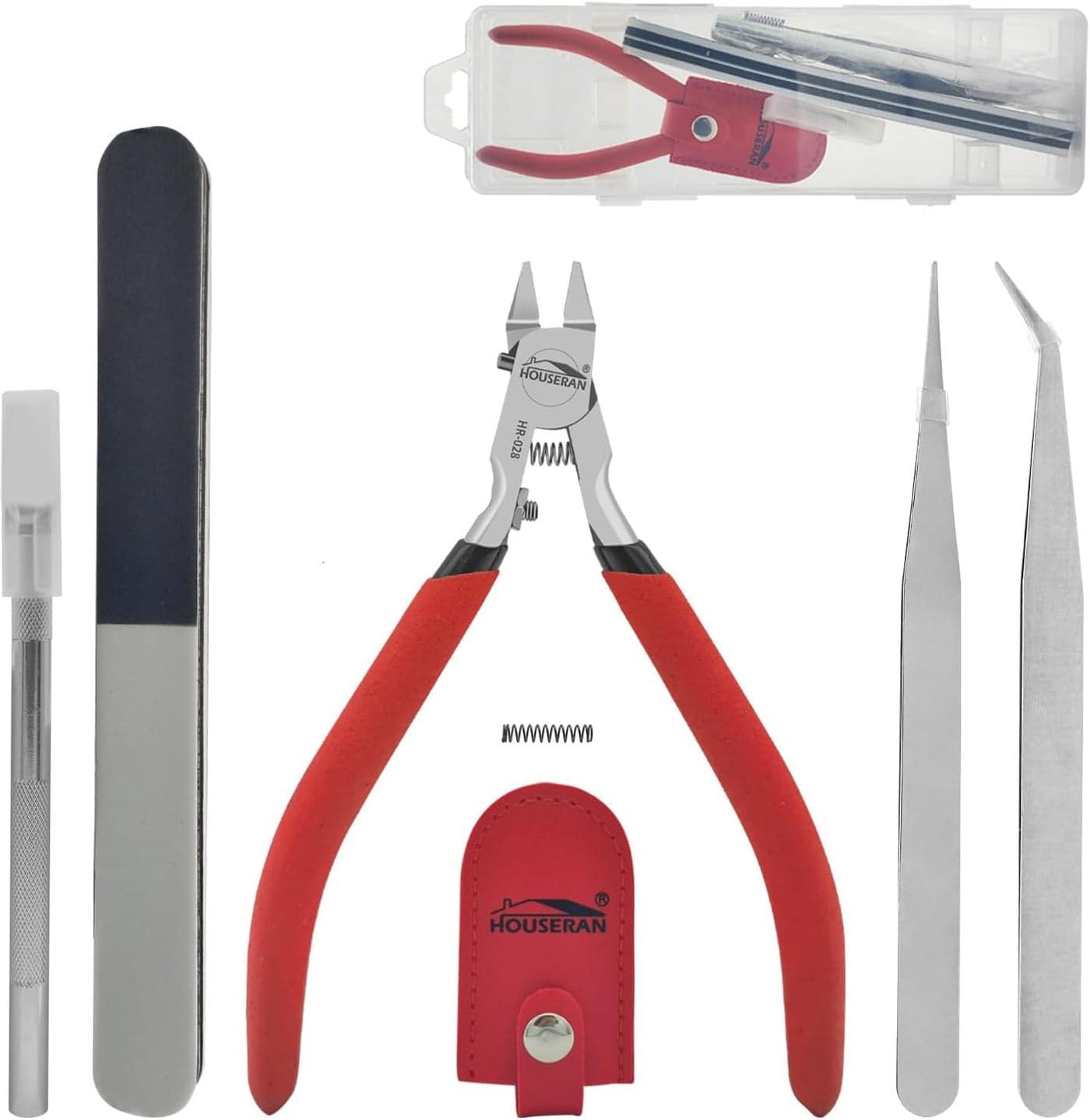 HOUSERAN 4.52inch Model Nippers, Modeling Tools for Plastic Models, Model Nippers 9pcs set, Gundam Tool Kit, Model Building Tools, Plastic Model Clippers, Hobby Tools for Miniatures